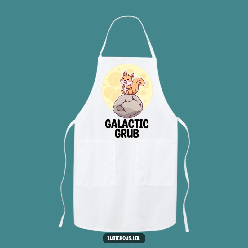 Funny Squirrel Moon Rock Apron: Cook up laughs in the kitchen!