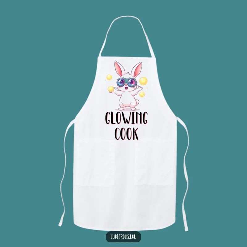 Funny Rabbit Goggle Juggler Apron - Hilarious Kitchen Wear for Cosmic Cooks