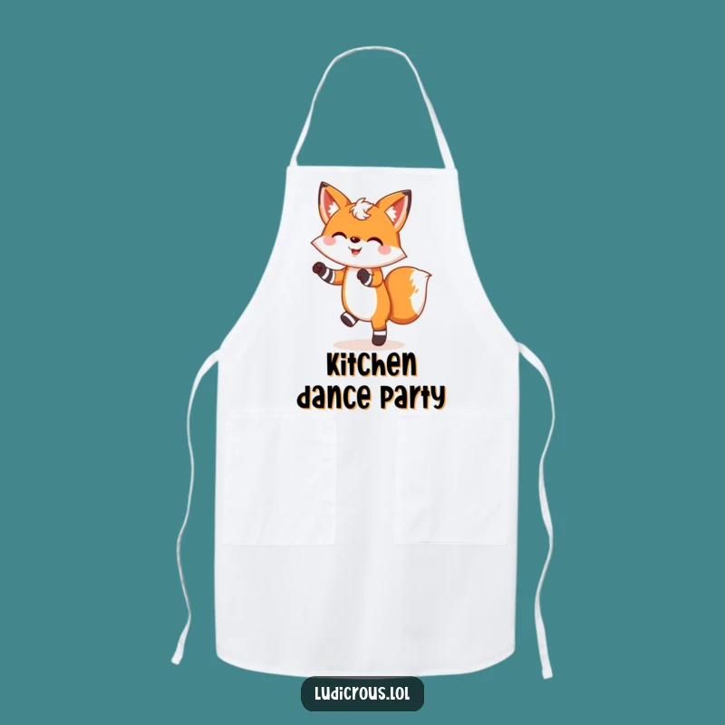 Funny Cheerful Fox Dancing Apron: Cook with Fun and Flair