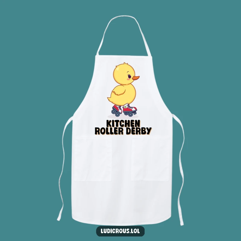 Funny Wobbly Duckling Skates Apron: Cook with Adorable Mishaps