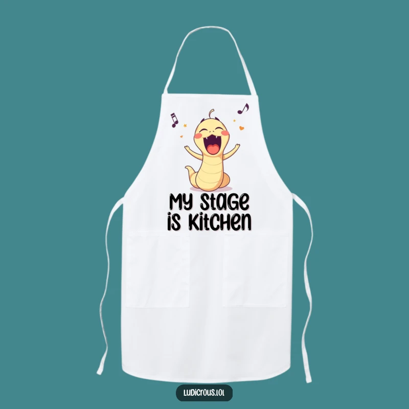 Funny Opera Worm Apron: Cook Up Laughs in the Kitchen - Unique Gift!