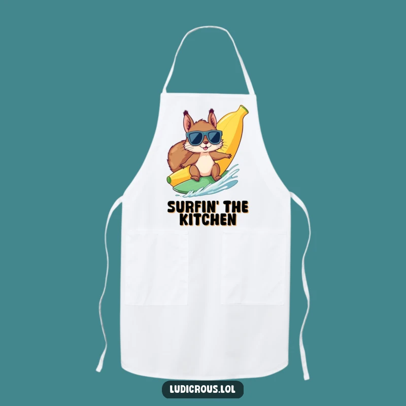 Funny Squirrel Banana Surf Apron: Cook Up Laughs in the Kitchen