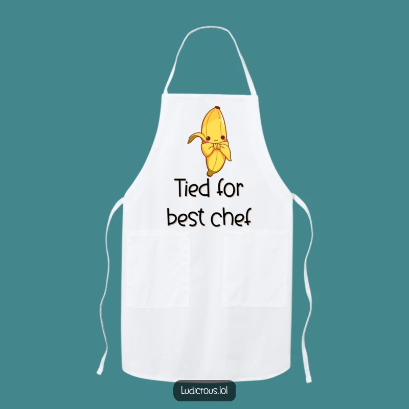 Funny Banana Peel Bow Apron: Hilarious Kitchen Wear for Culinary Comedy