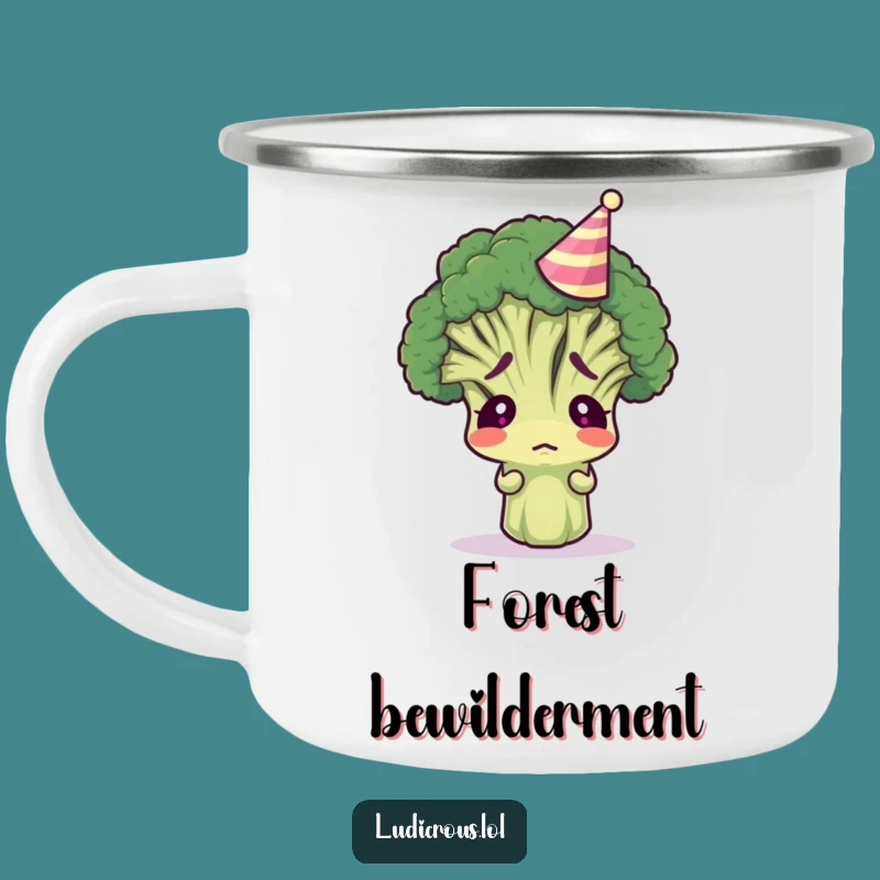 Funny Broccoli Party Camping Mug: Quirky Campfire Companion, Perfect Funny Gift