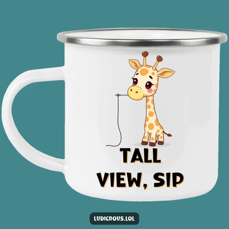 Funny Giraffe Camping Mug: Wobbly Neck Threading - Great Outdoor Gift