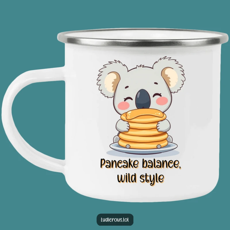 Funny Koala Pancake Camping Mug: Durable & Hilarious Outdoor Drinkware
