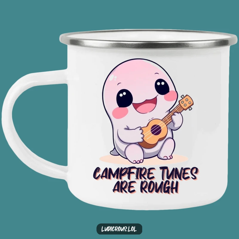 Funny Slime Ukulele Camping Mug: Enjoy Campfire Tunes with Hilarious Goofiness!