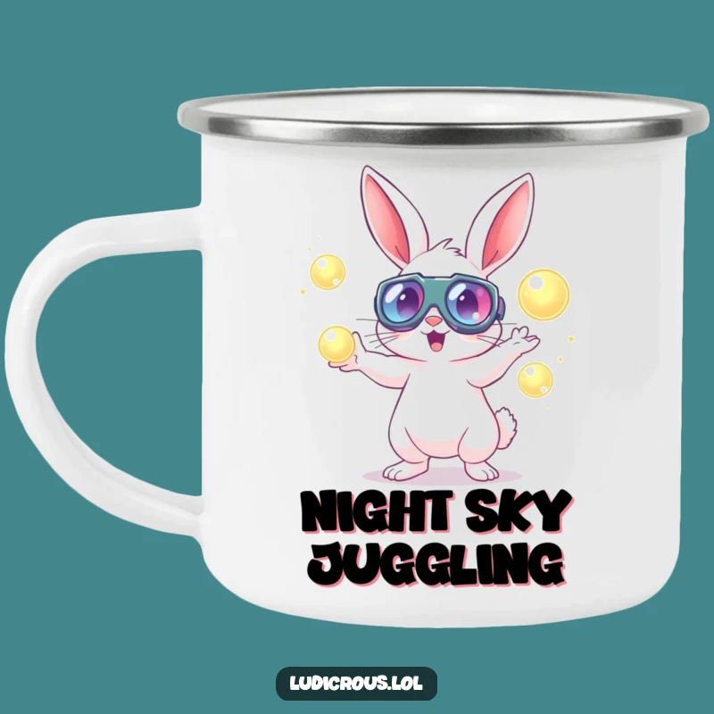 Funny Rabbit Goggle Juggler Camping Mug - Durable and Hilarious Outdoor Gear