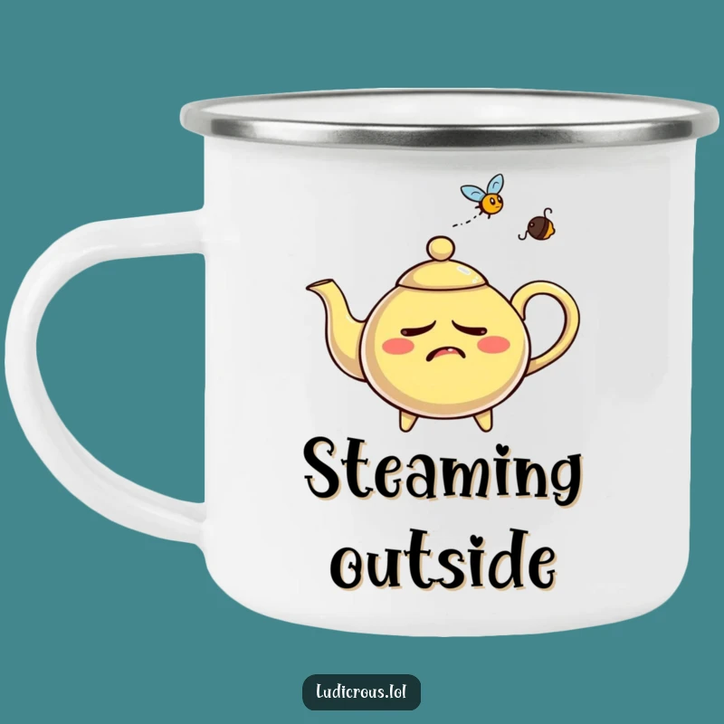 Funny Nervous Teapot Camping Mug - Steamy Adventure Fuel!