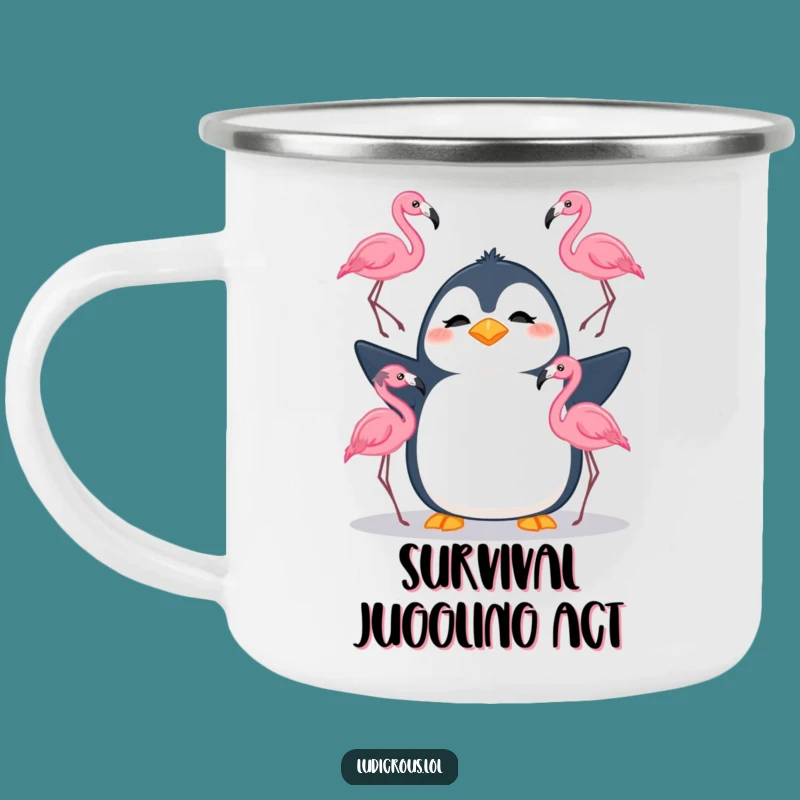 Funny Penguin Juggling Camping Mug: Your Adventure Buddy for Laughs