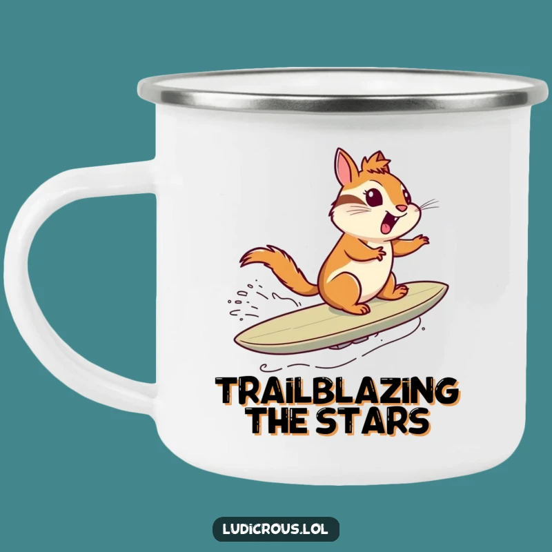 Funny Chipmunk Comet Surf Camp Mug - Hilarious Outdoor Space Adventure