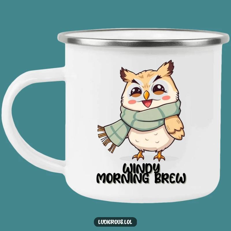 Funny Owl Windblown Camping Mug: Your Companion for Gusty Adventures