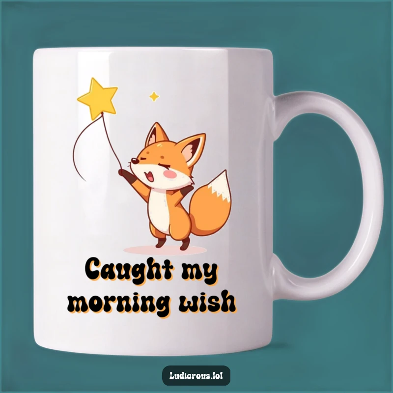 Funny Fox Shooting Star Mug - Hilarious Celestial Adventure Gift for Dreamers