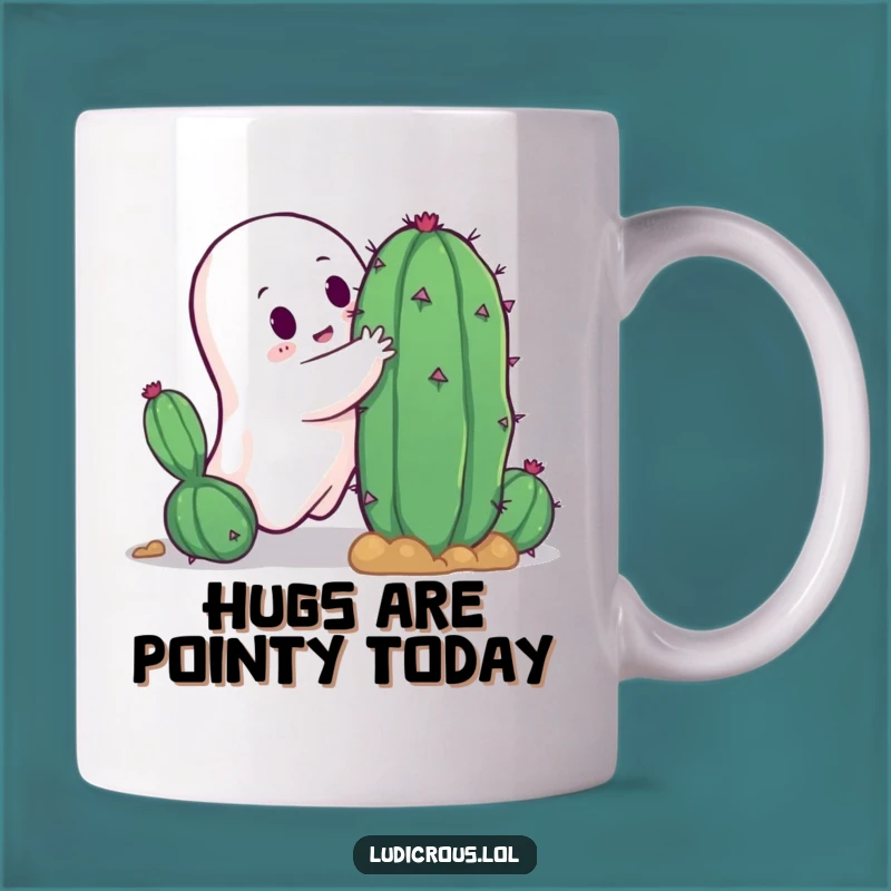 Funny Ghost Cactus Hug Mug: A Hilarious Gift for Those Who Embrace the Prickly!