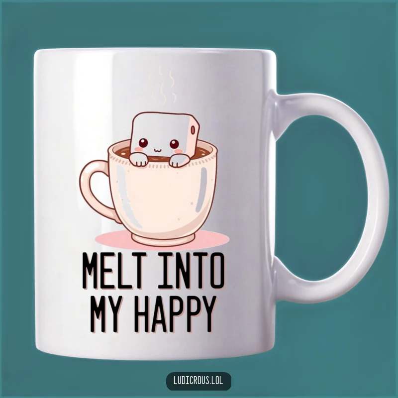 Funny Marshmallow Hot Chocolate Mug: Shy Treat's Cozy Hiding Spot Gift