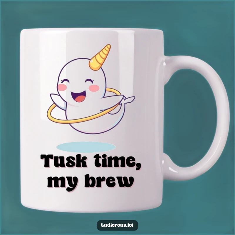 Funny Narwhal Hula Hoop Tusk Mug: The Hilarious Arctic Creature Trying Its Best Gift