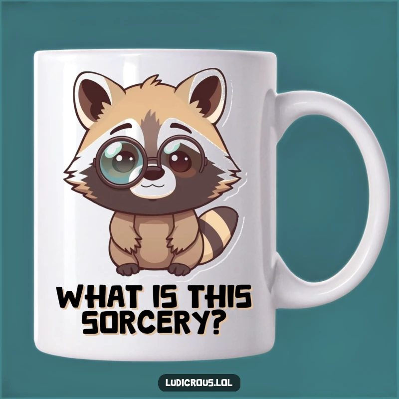 Funny Raccoon Monocle Mug Gift - Perplexed Bandit's Curious Intellectual Humor