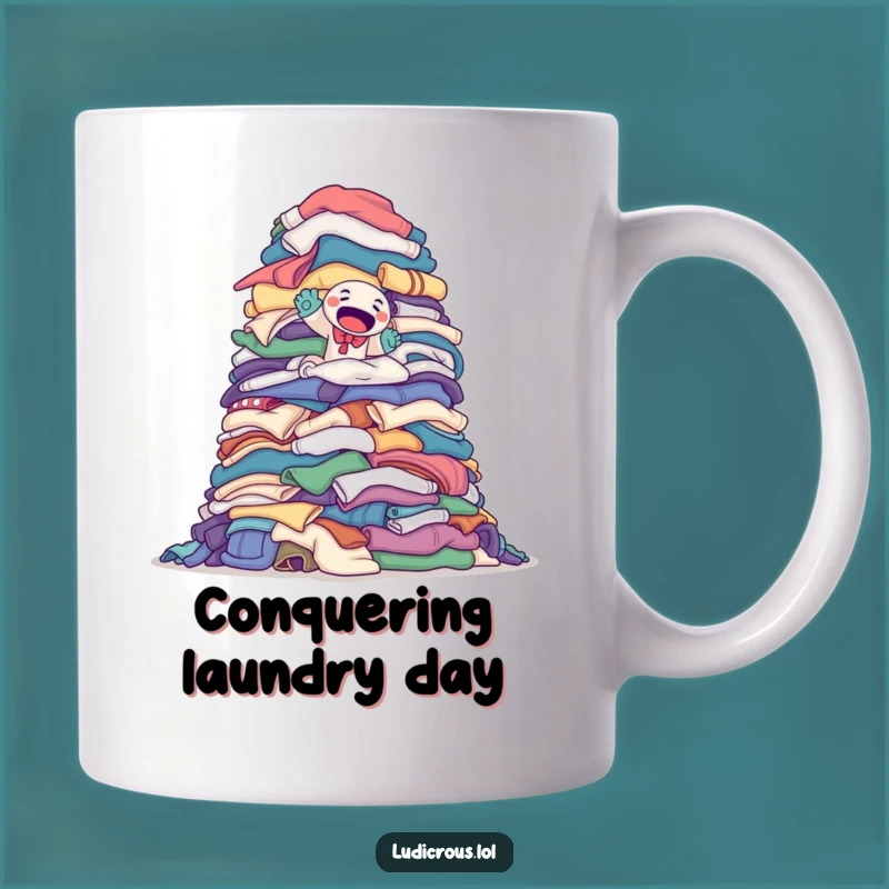 Funny Sock Puppet Mug - Conquer Laundry Day with Determined Humor