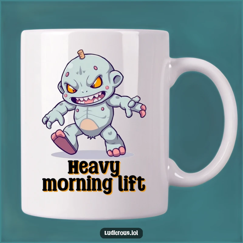 Funny Golem Skipping Mug - Determined & Heavy Funny Effort Gift
