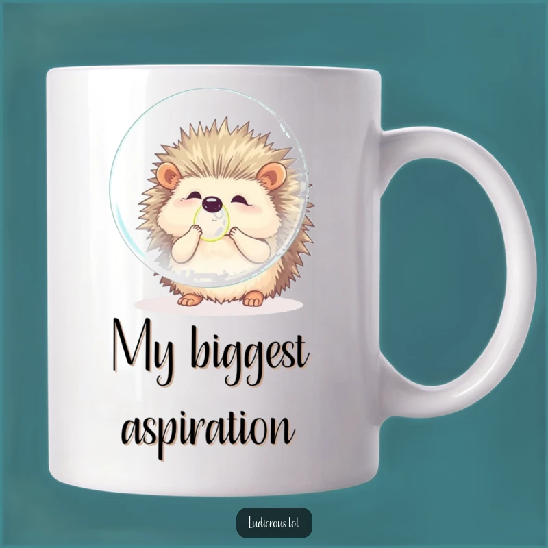 Funny Hedgehog Bubble Blow Funny Mug Gift - Adorable Prickle Trying Big Fun