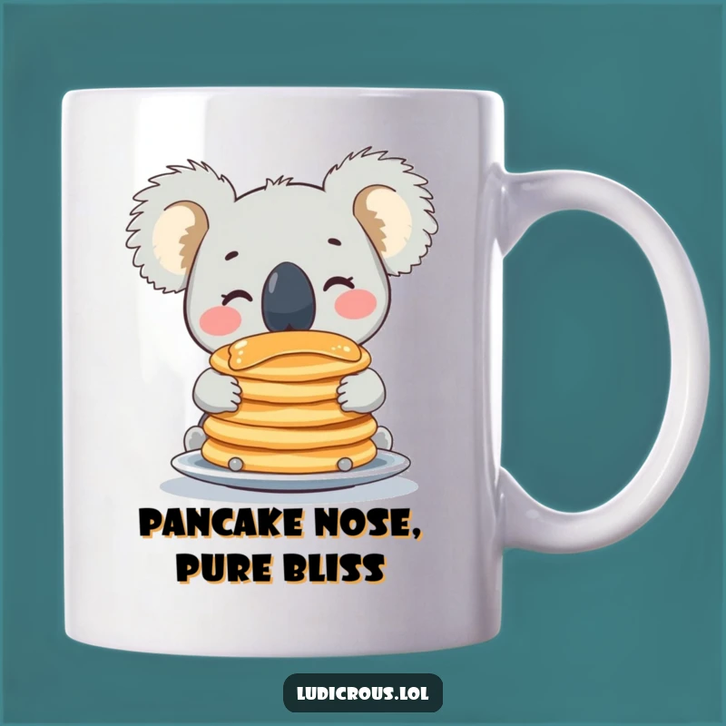 Funny Koala Pancake Nose Balance Mug: Hilarious Breakfast Gift for Animal Lovers