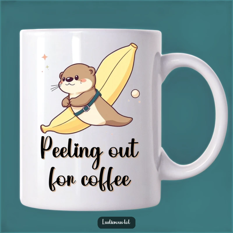 Funny Otter Banana Space Flight Mug - Absurd Adventure Gift