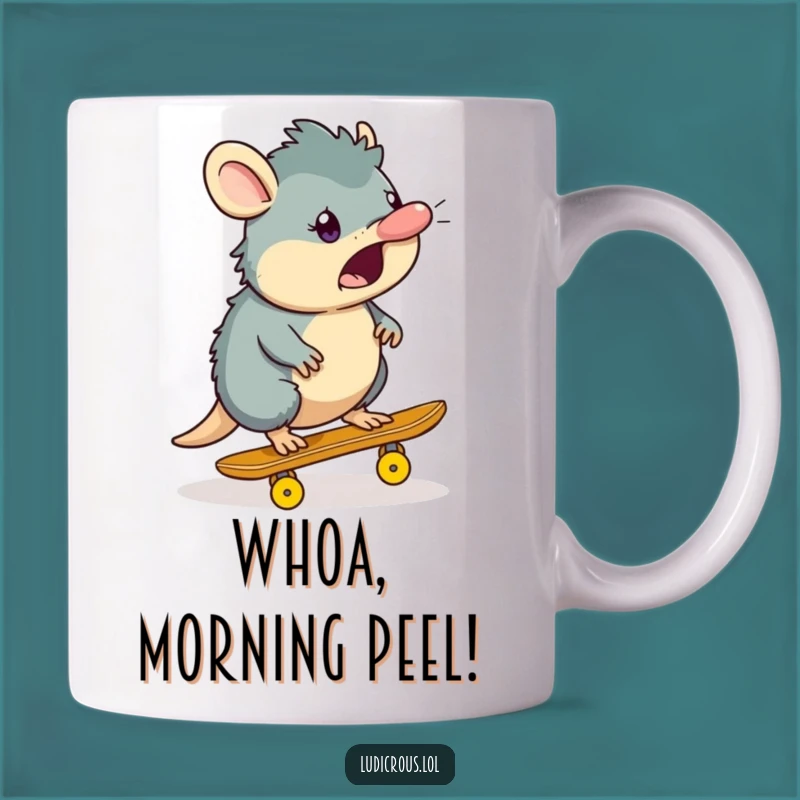 Funny Platypus Skateboard Mug: Banana Peel Surprise - Hilarious Gift