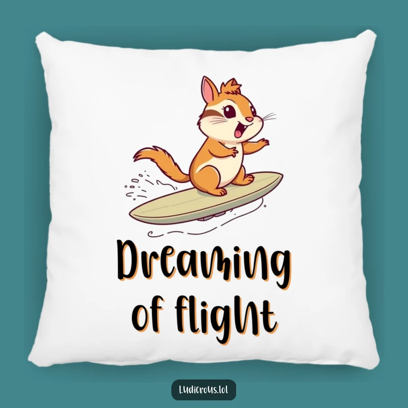 Funny Chipmunk Comet Surf Pillow - Cozy & Exhilarating Decor