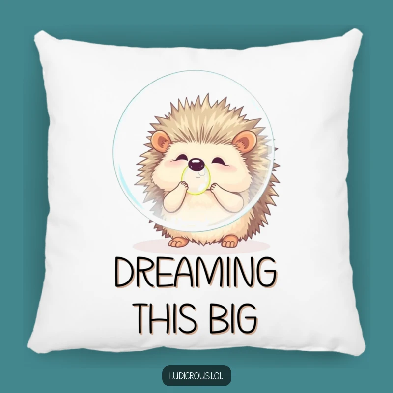Funny Hedgehog Bubble Blow Funny Pillow Gift - Cozy Prickle's Ambitious Comfort Fun