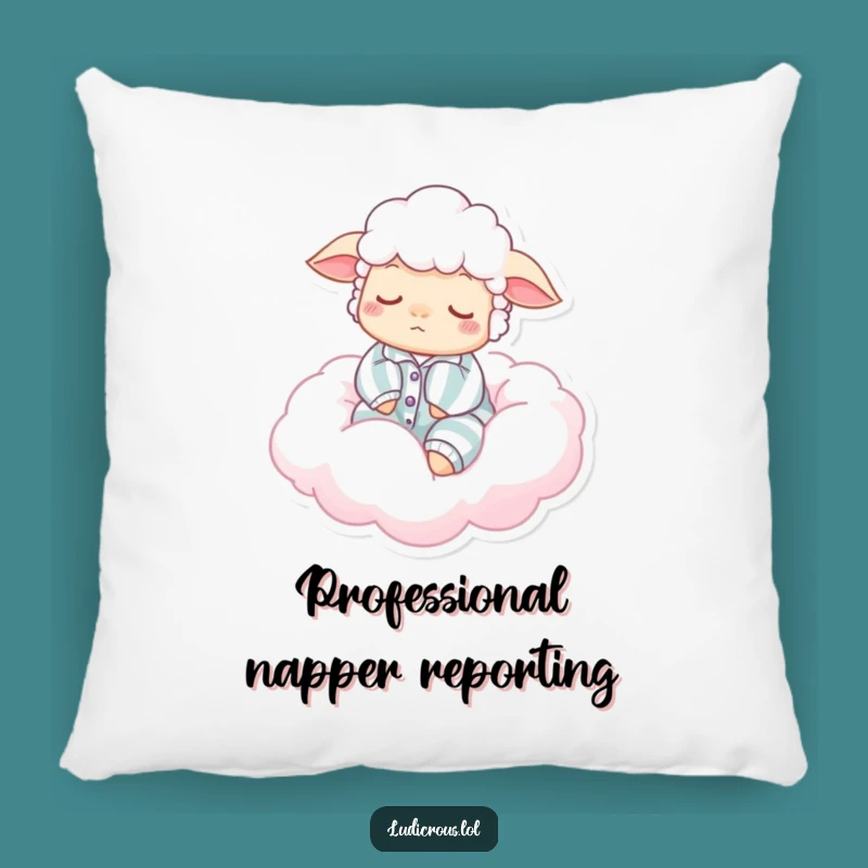 Funny Sleepy Sheep Pajama Cloud Pillow: Cozy Humor for Your Couch