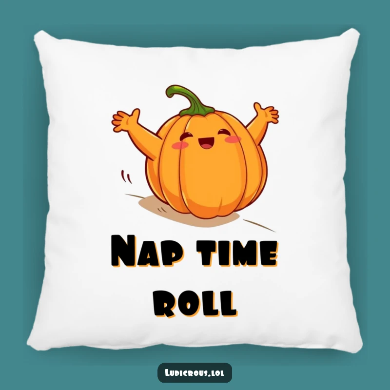 Funny Rolling Pumpkin Pillow - Cozy Fall Comfort & Humor!