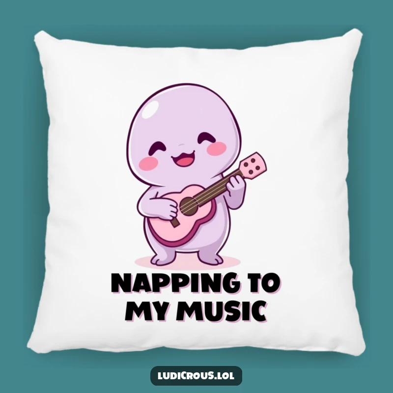 Funny Slime Ukulele Pillow: Cozy Comfort with Musical Mishap - Great Gift!