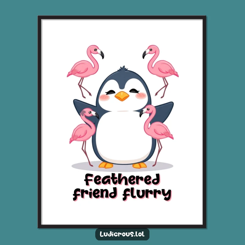 Funny Penguin Juggling Digital Art: Instant Absurdity for Your Walls