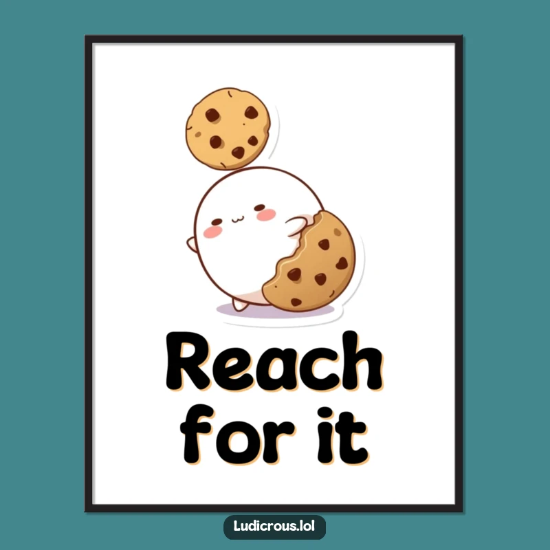 Funny Blob Digital Art: Hilarious Cookie Cravings Wall Art for Your Home