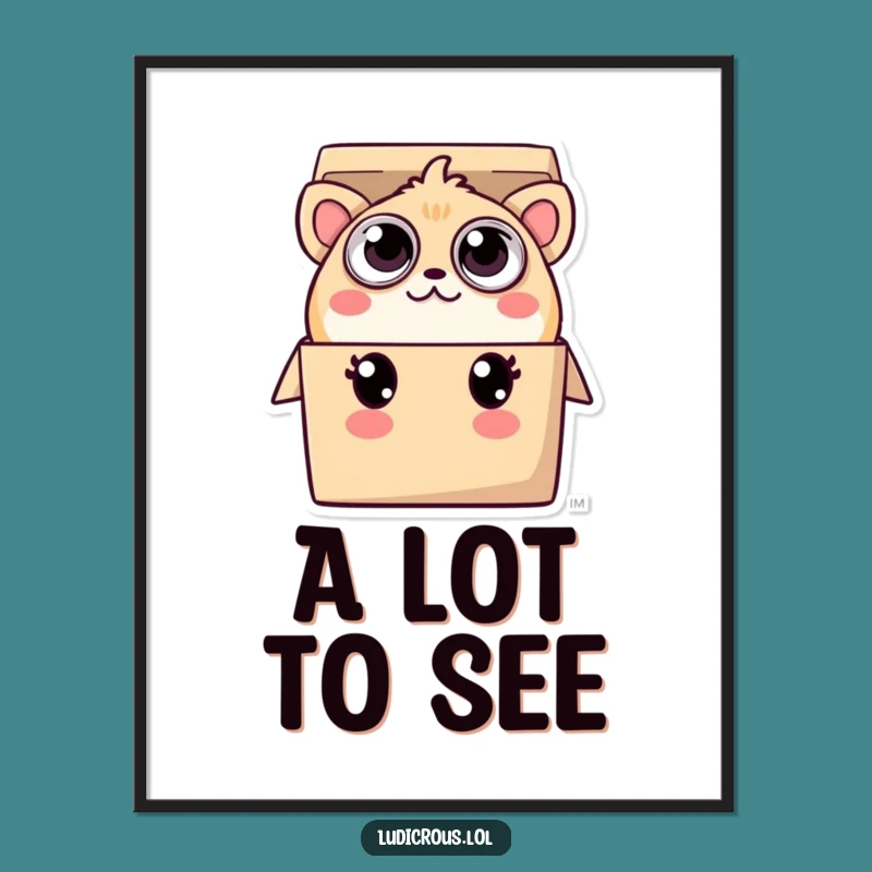 Funny Creature Digital Art: Many Eyes Peeking, Hilarious Wall Decor Gift