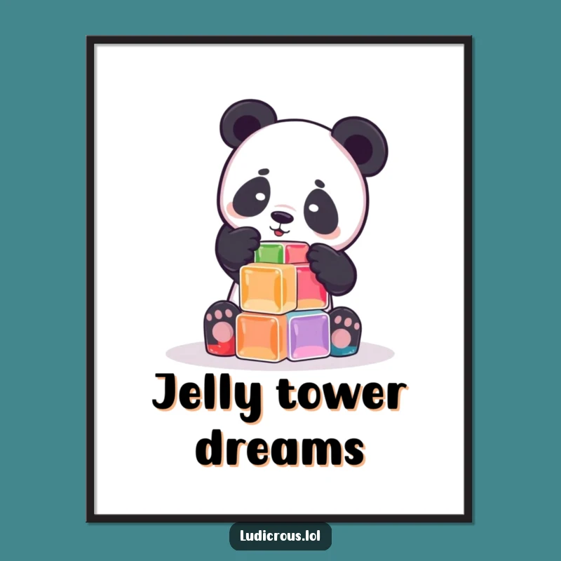 Funny Panda Jell-O Digital Print: Instant Sweetness for Your Walls