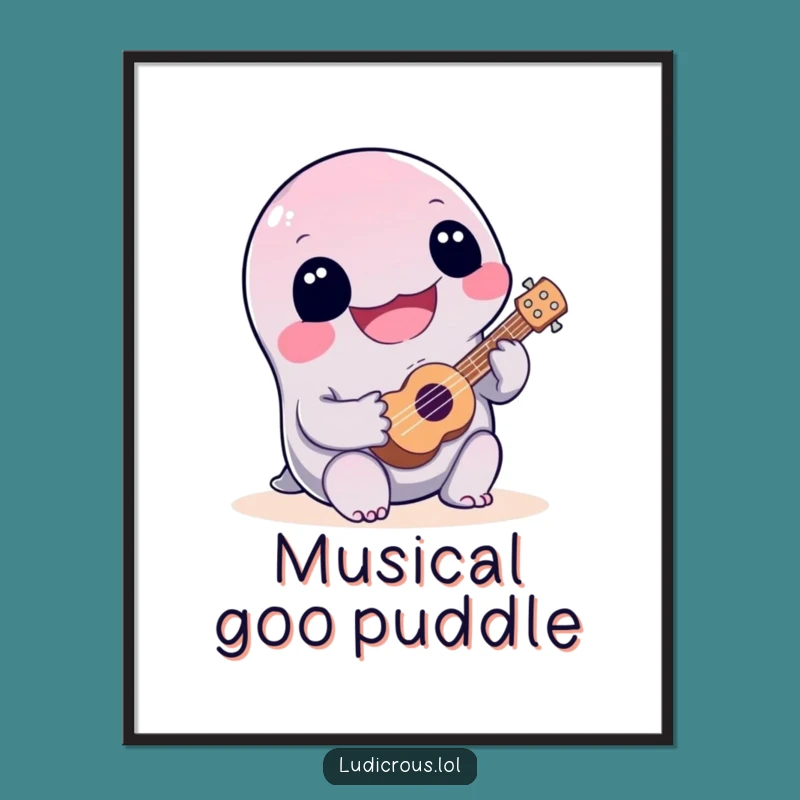 Funny Slime Ukulele Digital Art Print: Hilarious Art for a Joyful Space!