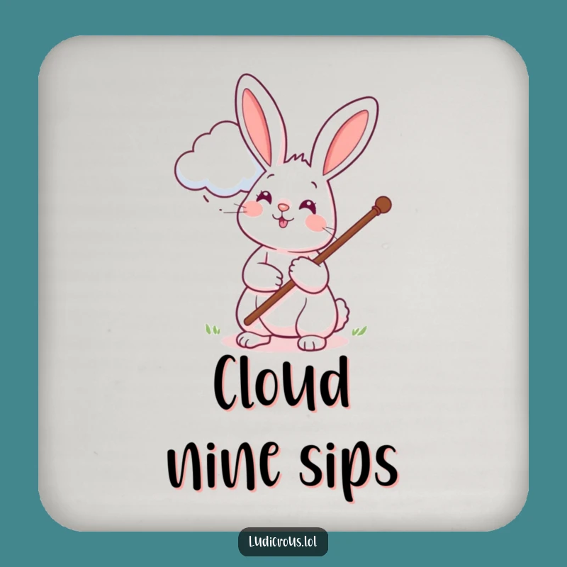 Funny Rabbit Cloud Petting Coaster Set: Protect Surfaces with Whimsy