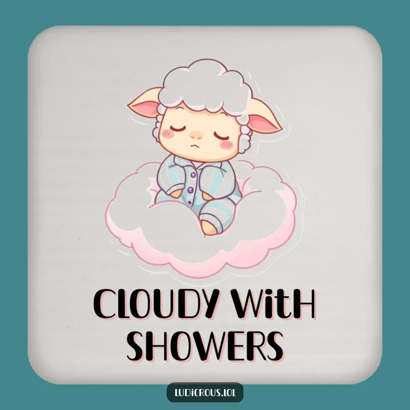 Funny Sleepy Sheep Pajama Cloud Coaster: Protect Surfaces with Humor