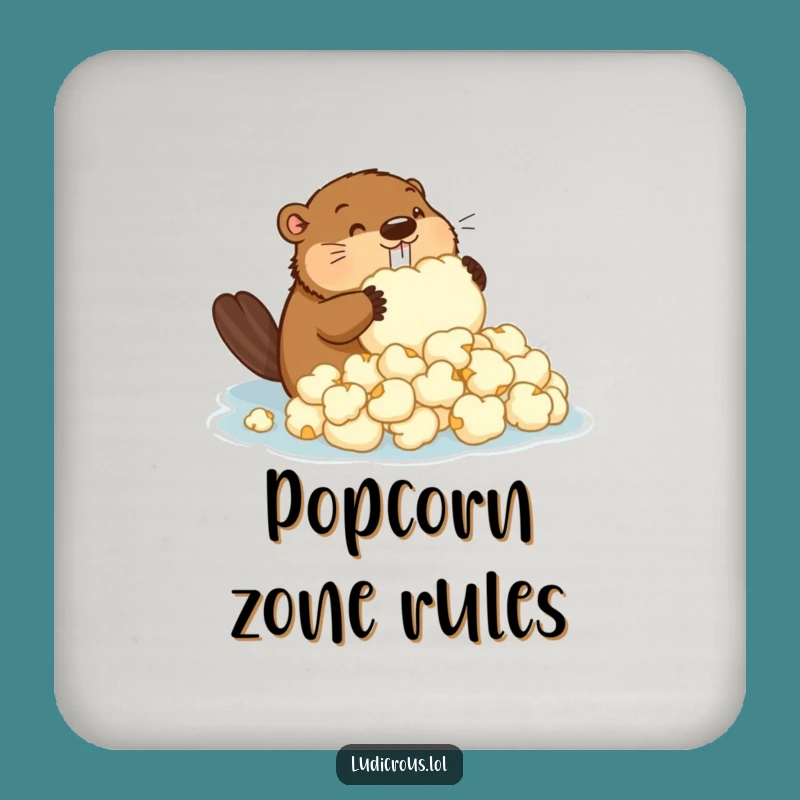 Funny Beaver Popcorn Dam Drink Coaster: Protect Surfaces with Humor