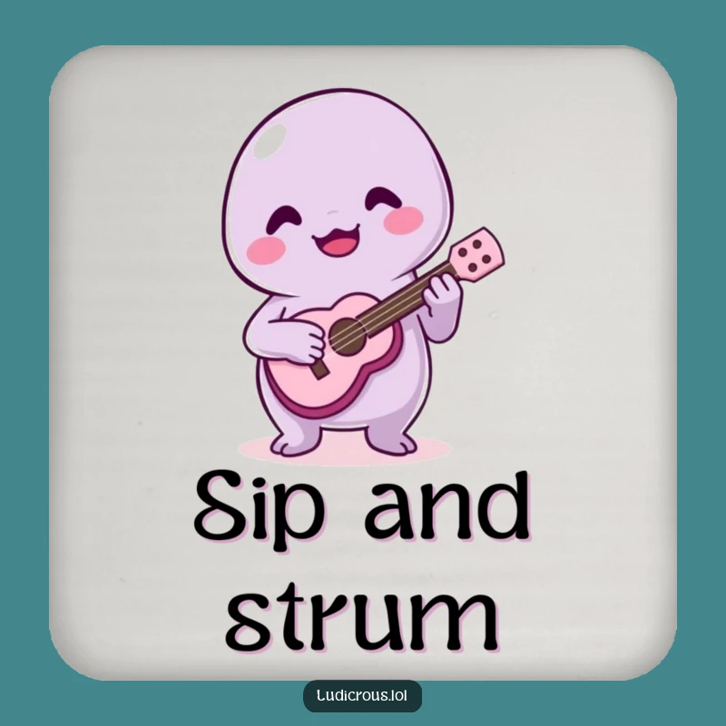 Funny Slime Ukulele Drink Coaster: Protect Surfaces with Musical Fun - Gift!