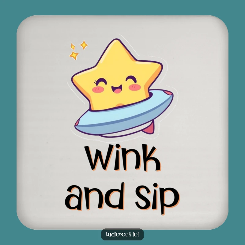 Funny Star Spaceship Coaster Set: Protect Surfaces with Cosmic Humor