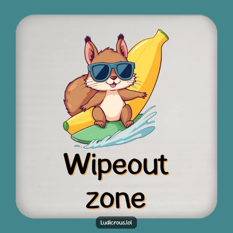 Funny Squirrel Banana Surf Coaster: Protect Surfaces with Style