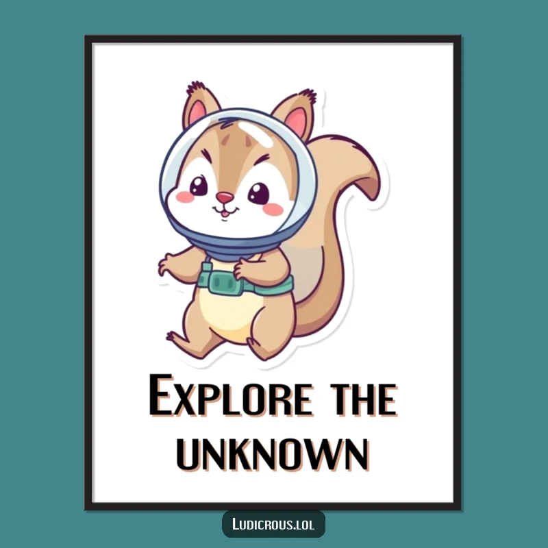 Funny Squirrel Astronaut Poster - Cosmic Wall Art Nutty Gift!