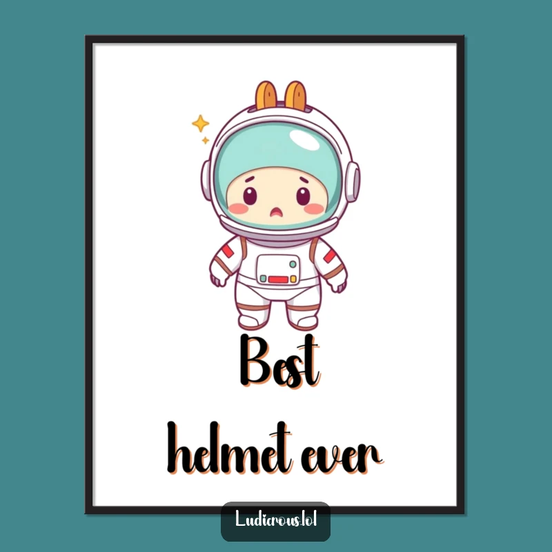 Funny Astronaut Poster: Toaster Head Mishap, Hilarious Wall Art Gift
