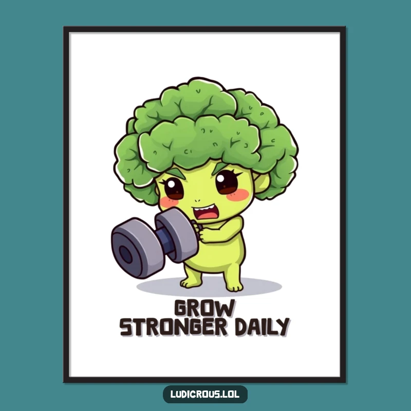 Funny Broccoli Gym Poster - Hilarious Fitness Wall Art!