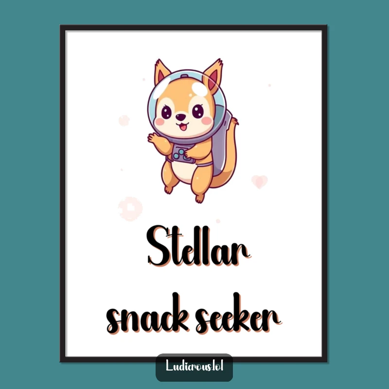 Funny Squirrel Astronaut Poster: Whimsical Space Art for Your Walls