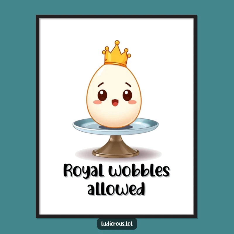 Funny Surprised Egg Poster - Regal Wobble Art for Your Walls
