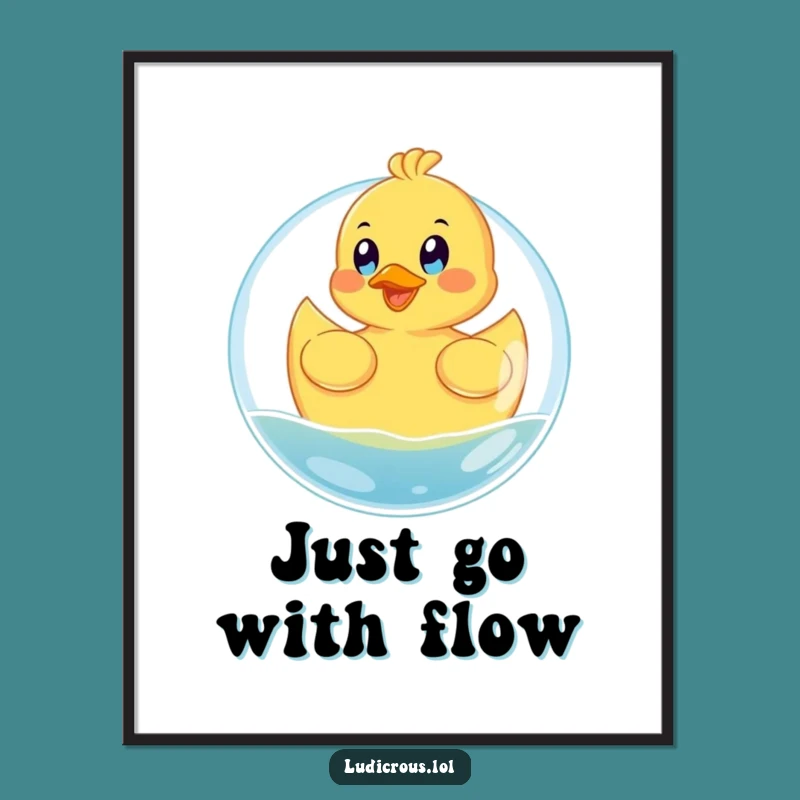 Funny Rubber Ducky Poster - Whimsical Bubble Art for Your Walls