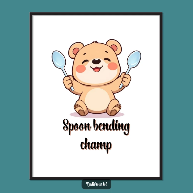 Funny Bear Cub Juggling Poster - Wall Art for the Determinedly Amusing, Perfect Funny Gift